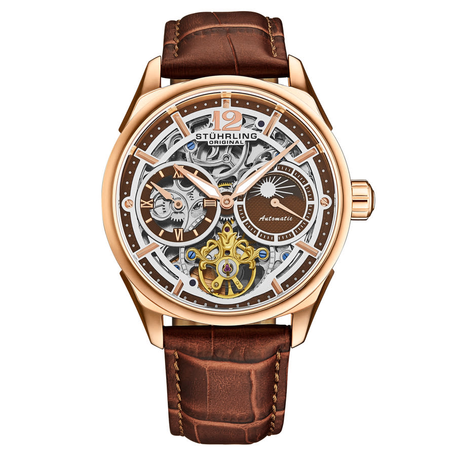 Stuhrling Original Legacy Chronograph Automatic Rose Gold Dial Mens Watch M18246