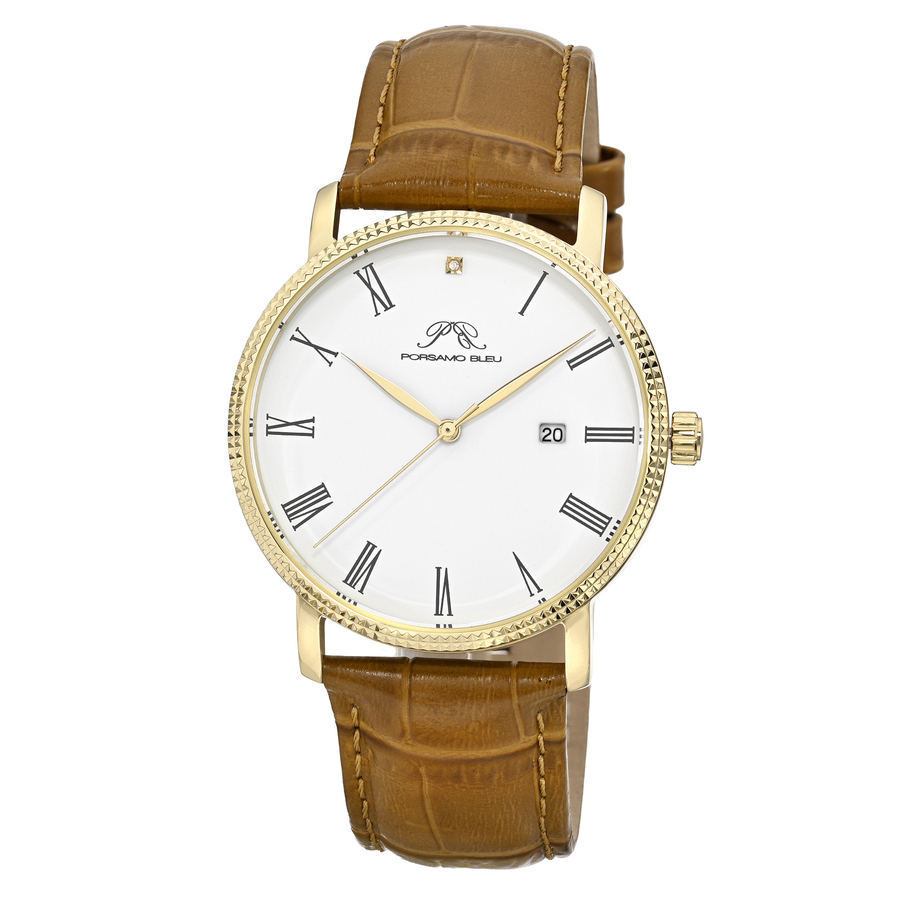 Porsamo Bleu Veritas 1 Quartz White Dial Mens Watch 1361DVEL