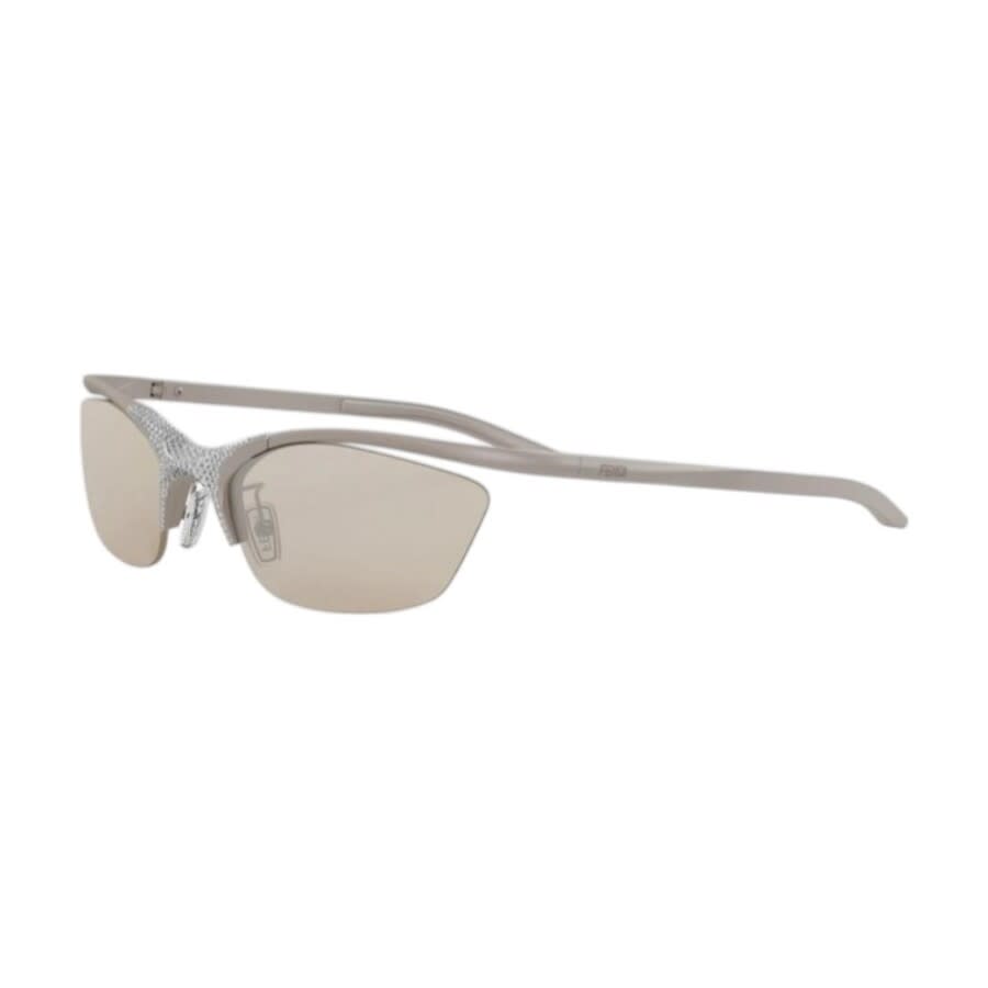 Fendi FE40176U46G Cat-Eye Semi Rim Sunglasses — Beige