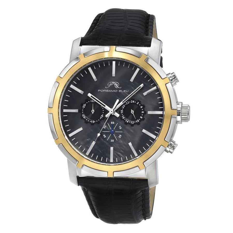 Porsamo Bleu Nyc Chrono Chronograph Quartz Black Dial Mens Watch 1281DNYL 212$