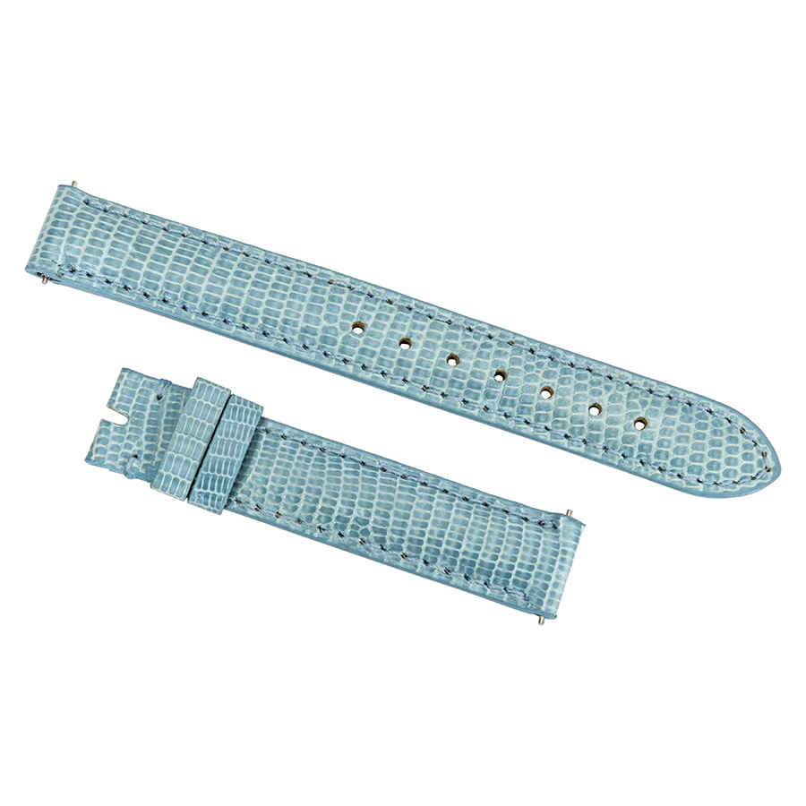 Hadley Roma 14 MM Shiny Sky Blue Lizard Leather Strap