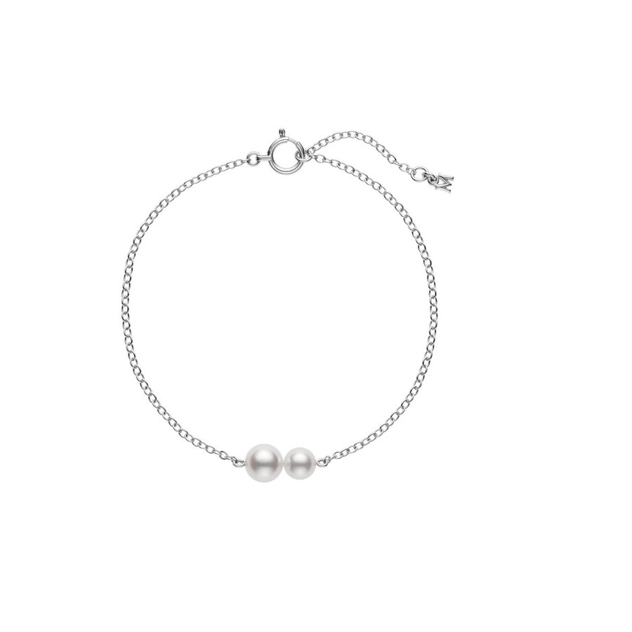 Mikimoto Akoya Cultured Pearl Station Bracelet in 18K White Gold - MDQ10055AXXW 880$