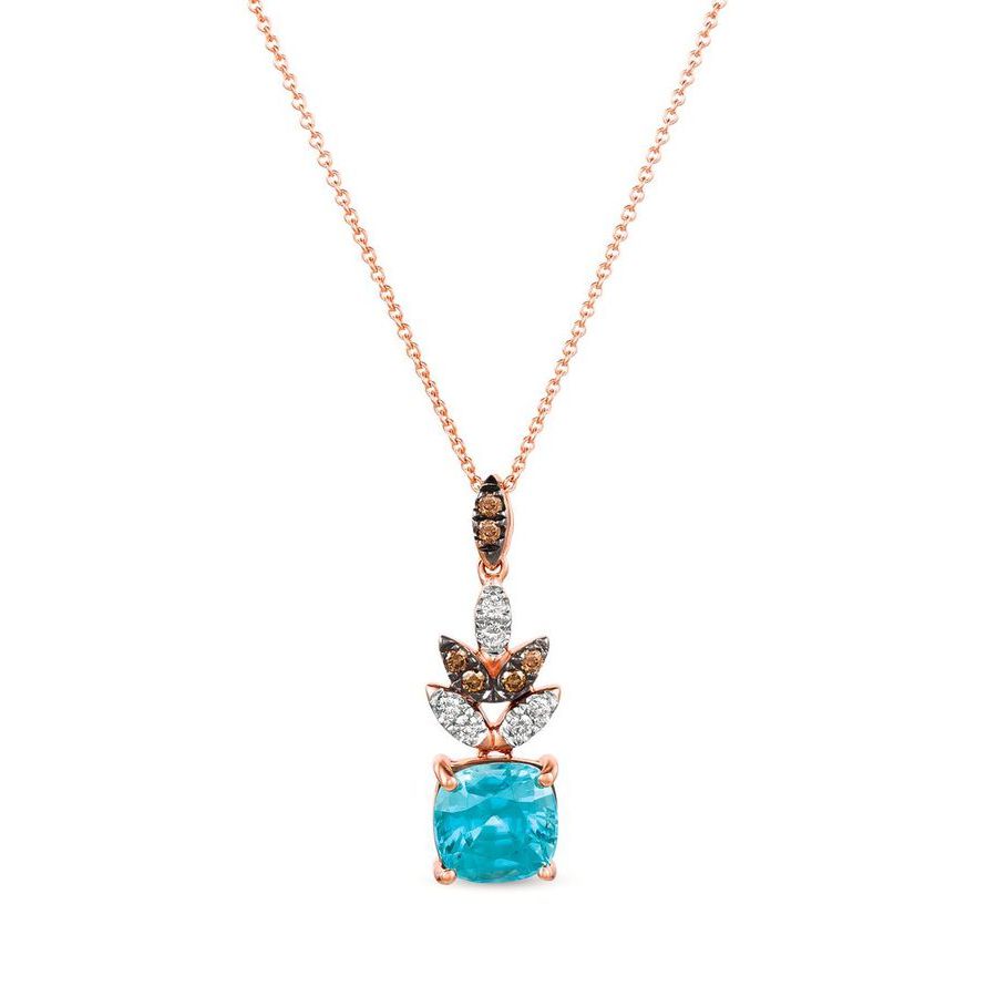 Le Vian Ladies Blueberry Zircon Necklaces set in 14K Strawberry Gold 980$