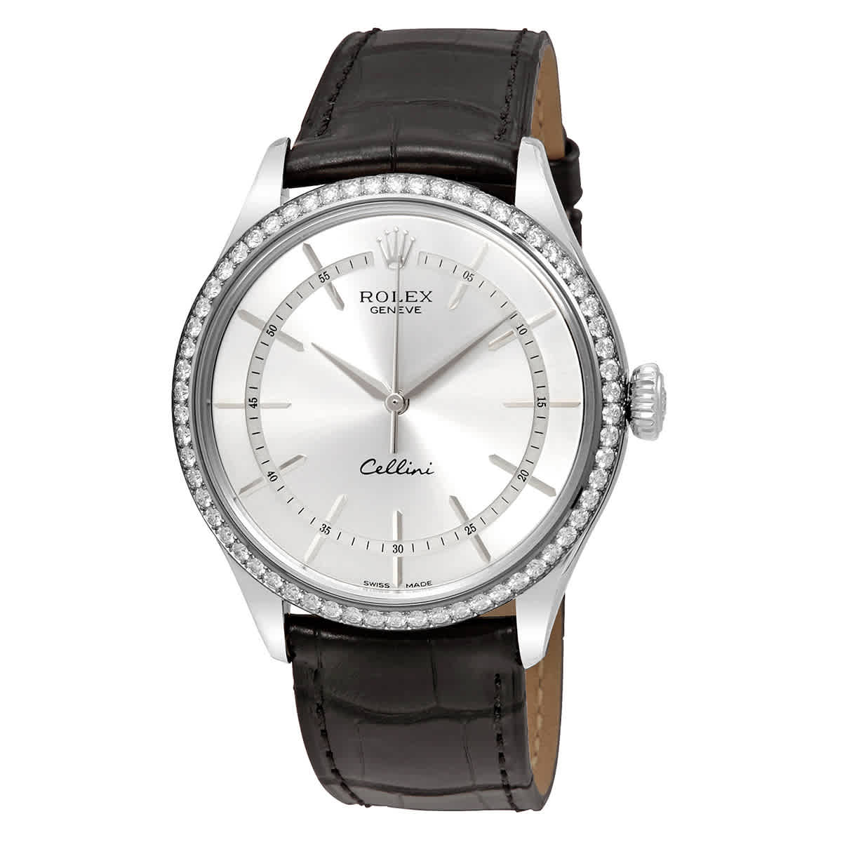 Rolex Cellini Automatic Rhodium Dial Mens Watch 50709SSBKL