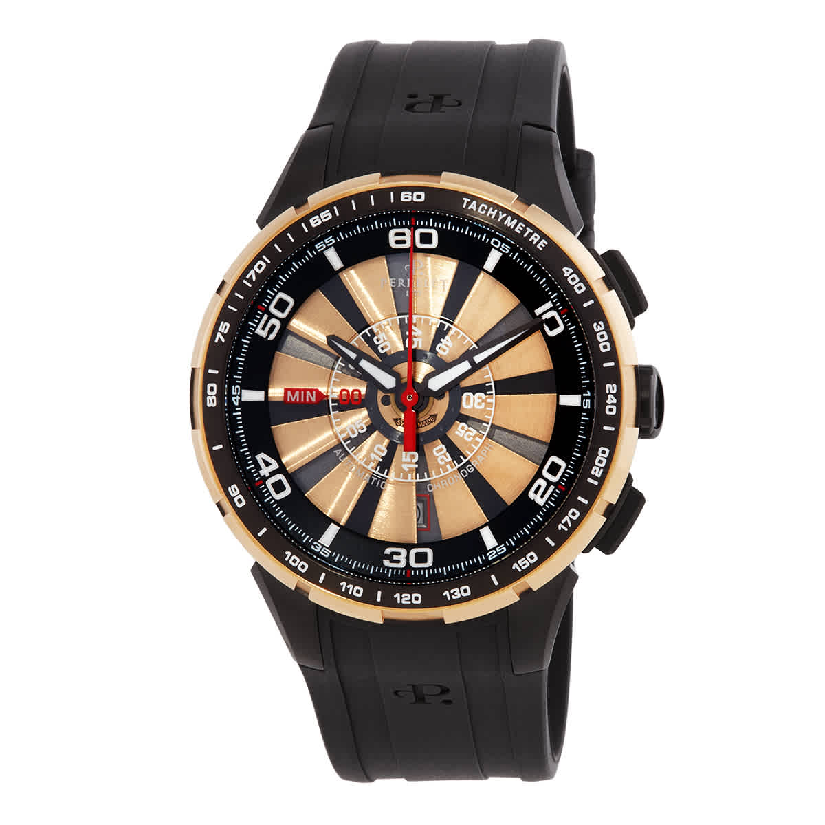Perrelet Turbine Chronograph Pink Gold Dial Automatic Mens Watch A3036-2