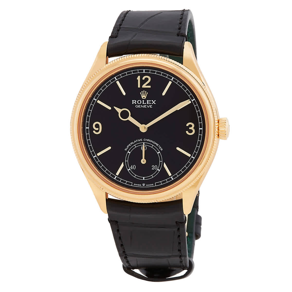 Rolex 1908 Black Dial Unisex Watch 525080002