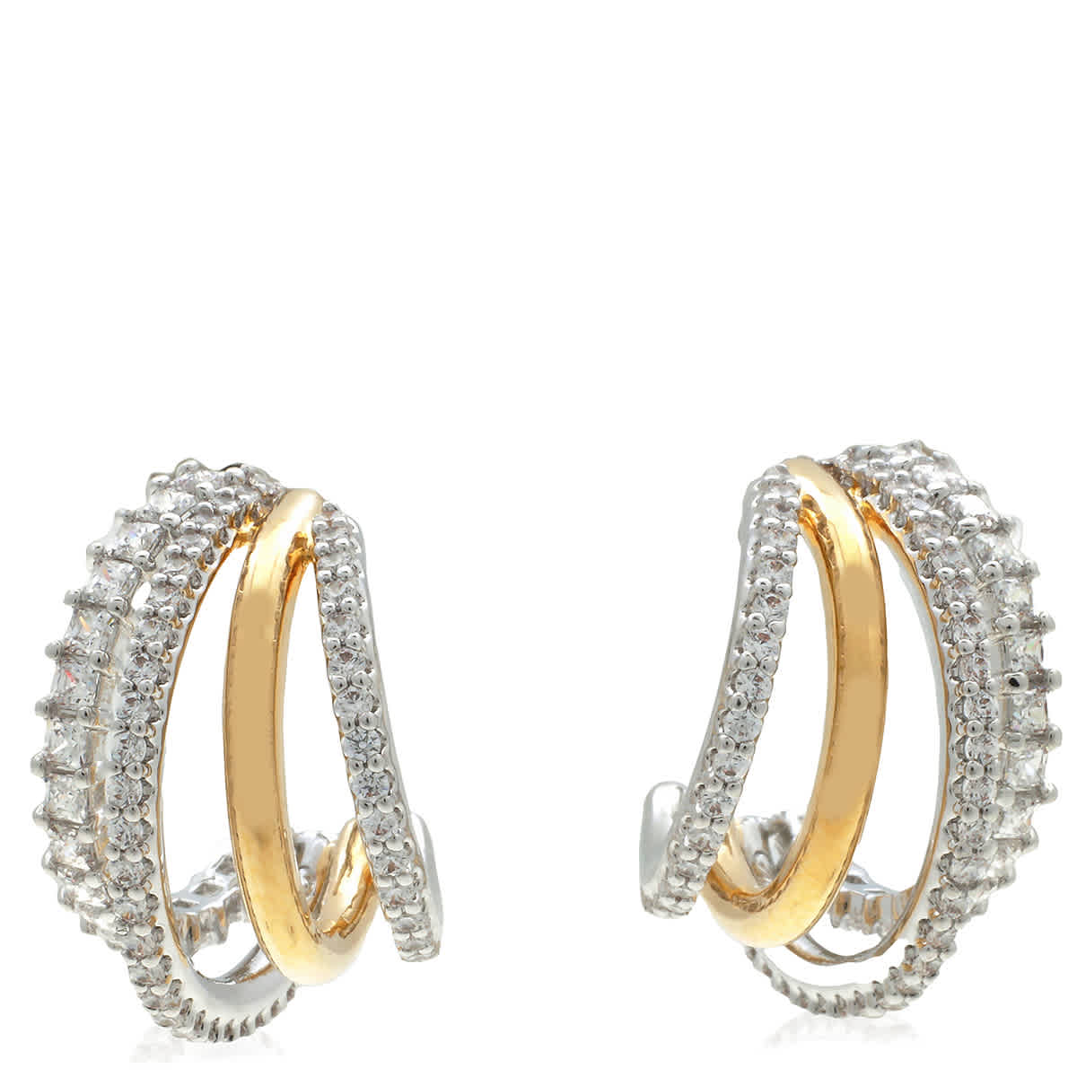 Swarovski Hyperbola Pierced Earrings Mini Hoop 4 Mixed Plating White 104$
