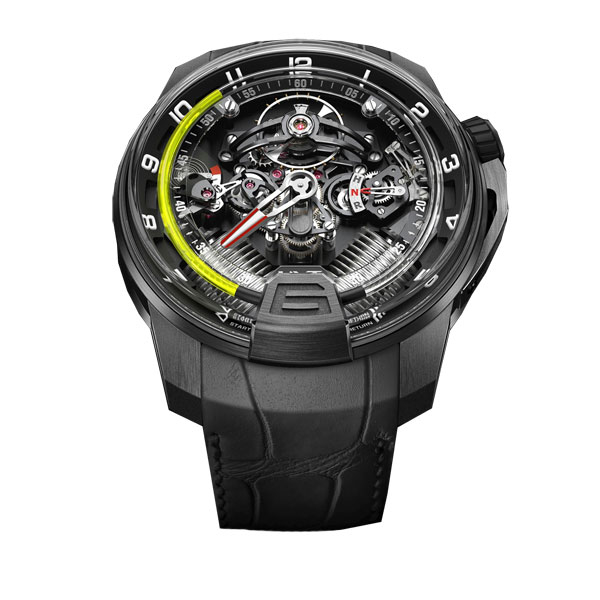 HYT H1 Pink Gold Black Dial Brown Leather Mens Watch 148-PG-22-GF-CR