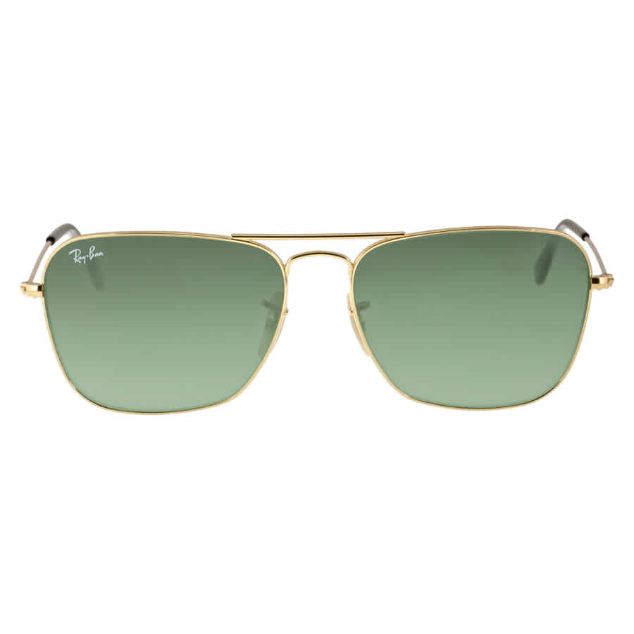 Ray-Ban Unisex Sunglass Caravan -  Frame color: Arista Gold, Lens color: G-15 Green