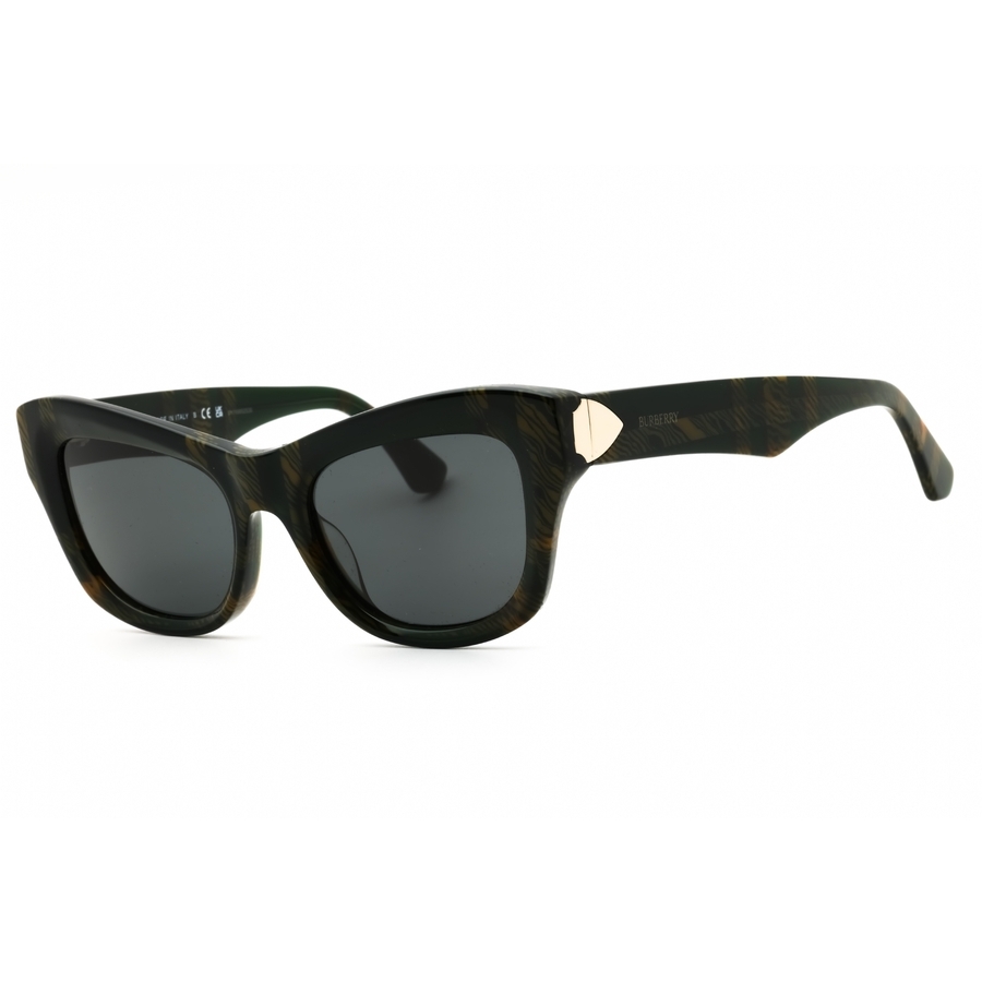 Burberry Woman Sunglass BE4442U -  Frame color: Check Green, Lens color: Dark Grey