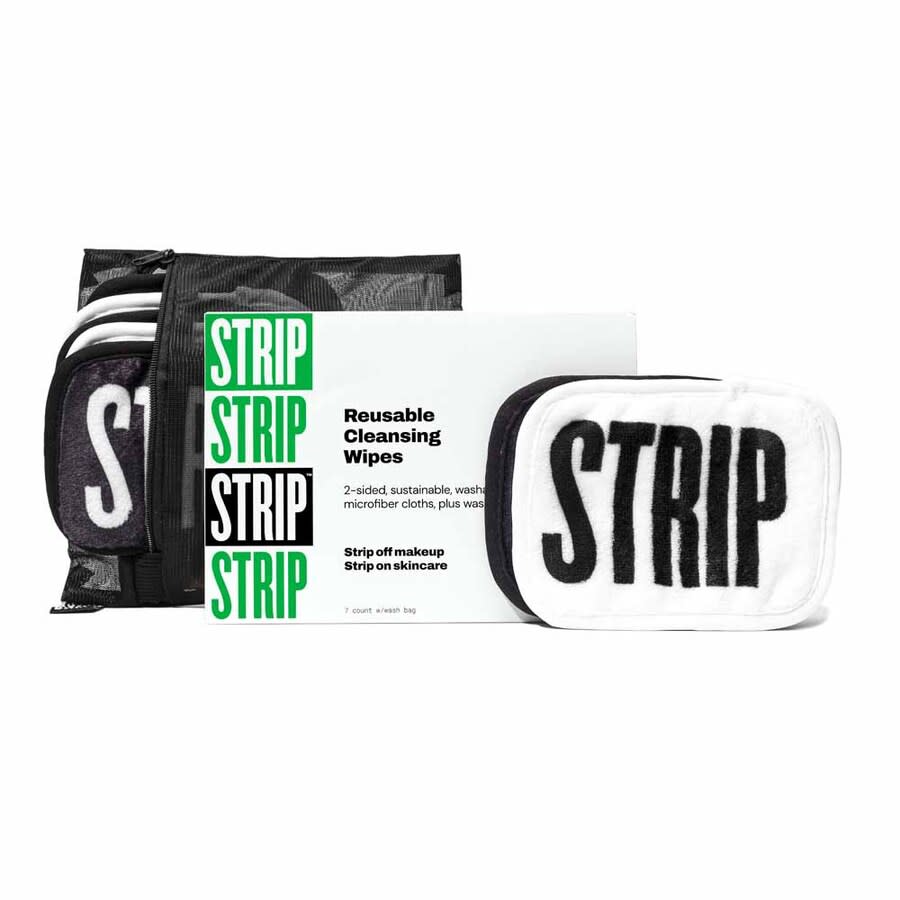 Strip Makeup Reusable Cleansing Wipes 7 oz Black/White Skin Care 860007941320