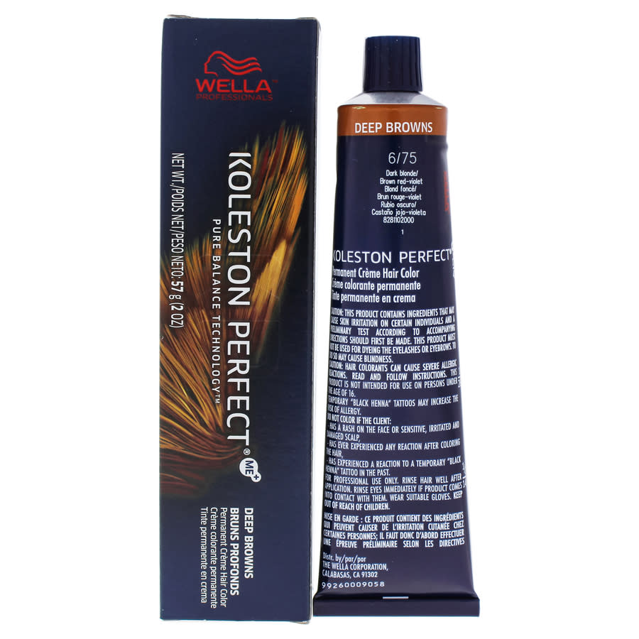 Wella Koleston Perfect Permanent Creme Hair Color 2 oz 6 75 Dark Blonde-Brown Red-Violet Hair Care 3614228811606 13$