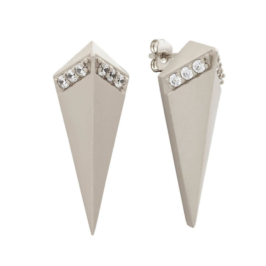 Sole du Soleil Lupine Collection Women's 18k WG Plated Satin Finish Fashion Earring