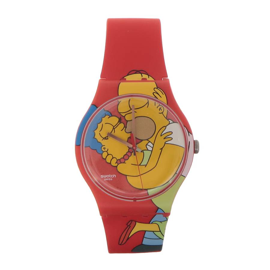 Swatch Sweet Embrace Quartz Red Graphic Dial Unisex Watch SO29Z120 100$