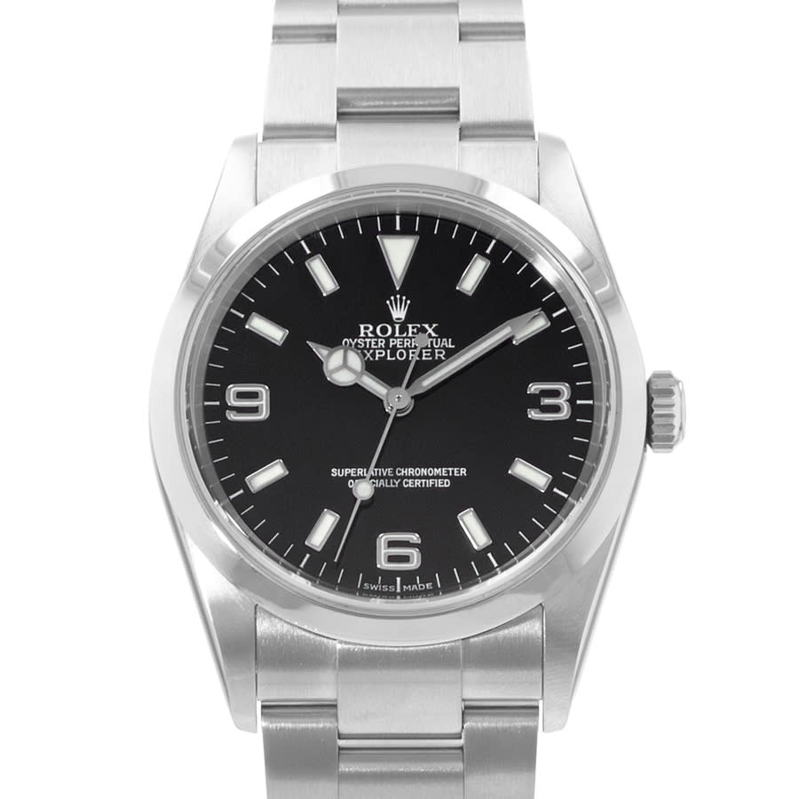 Pre-owned Rolex Explorer Automatic Chronometer Black Dial Mens Watch 114270 BKSO 7045$