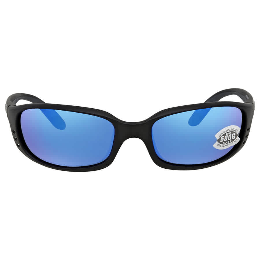 Costa Del Mar Costa Brine Matte Black Frame Sunglasses w/Blue Mirror 580G Lenses 06S9017-90171459