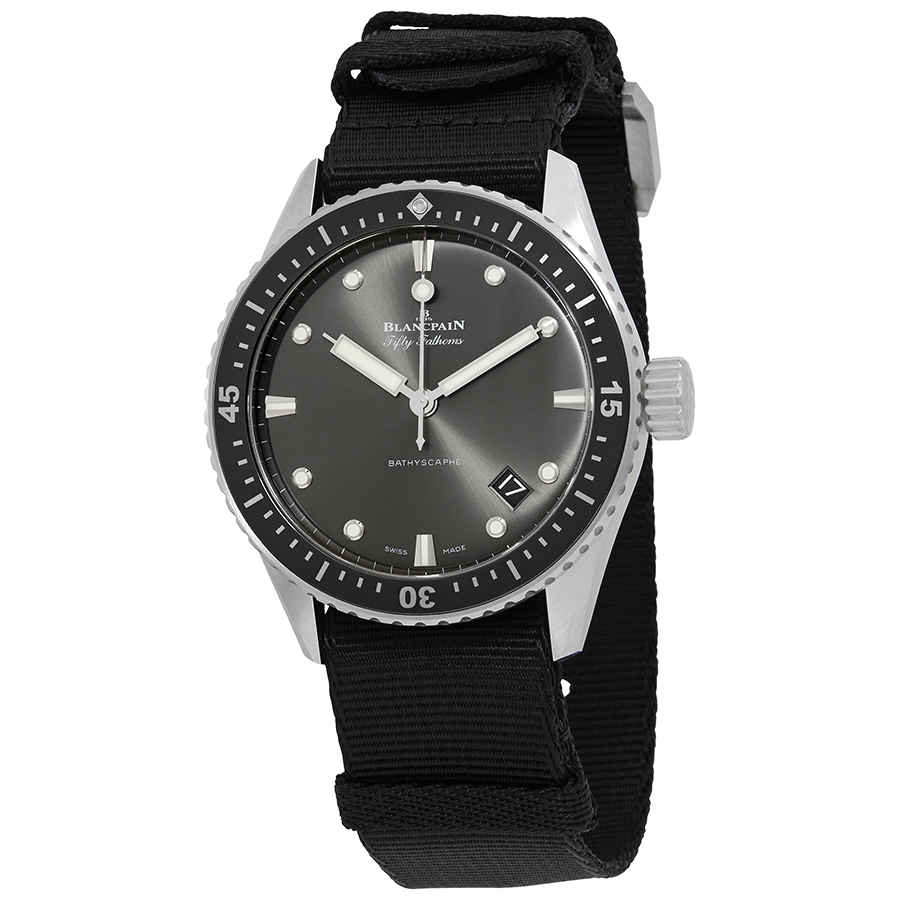 Blancpain Fifty Fathoms Bathyscaphe Meteor Grey Dial Automatic Mens Watch 5000-1110-NABA
