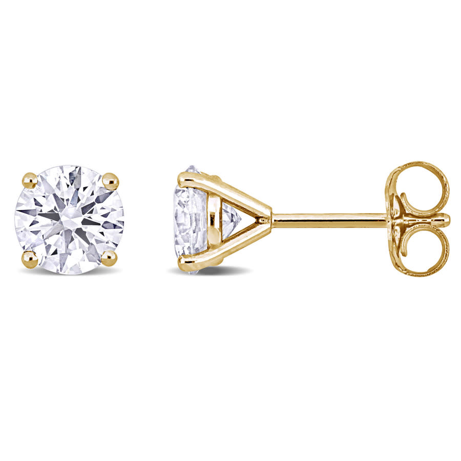 Created Forever 1 1 2 Ct Tw Lab Grown Diamond Stud Earrings 14K Yellow Gold Certified 865$