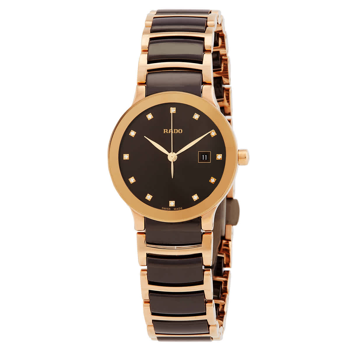 Rado Centrix Quartz Diamond Brown Dial Ladies Watch R30555724 1575$