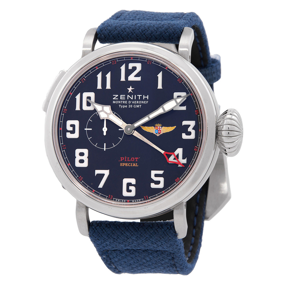 Pre-owned Zenith Limited Pilot Montre dAeronef Type 20 GMT Aviazione Navale Automatic Black Dial Mens Watch 03243369327C739 3695$