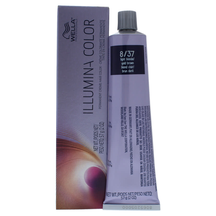 Illumina Color Permanent Creme Hair Color - 8 37 Light Blonde-Gold Brown by Wella for Unisex - 2 oz Hair Color 10$