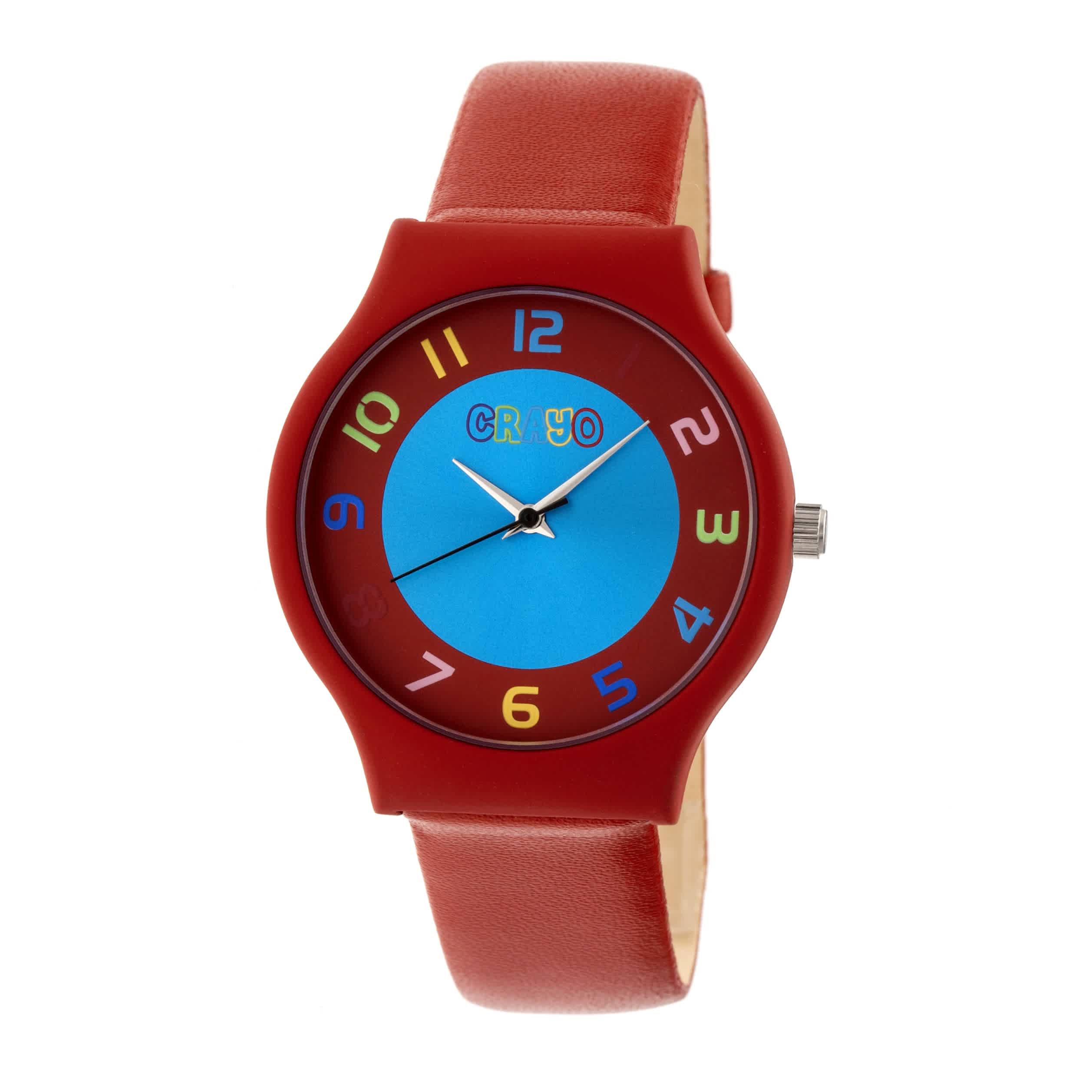Crayo Jubilee Blue Dial Red Leatherette Watch CRACR4603 50$