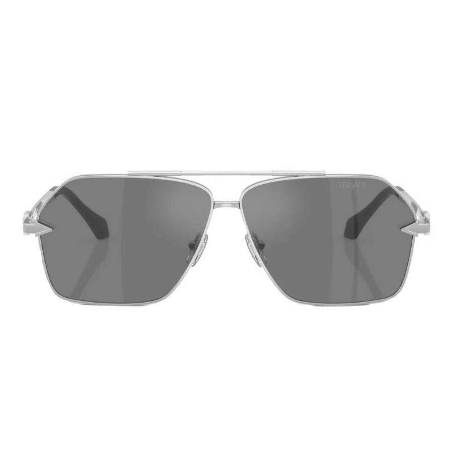 Versace Grey Silver Mirror Navigator Mens Sunglasses VE2284 10006G 63