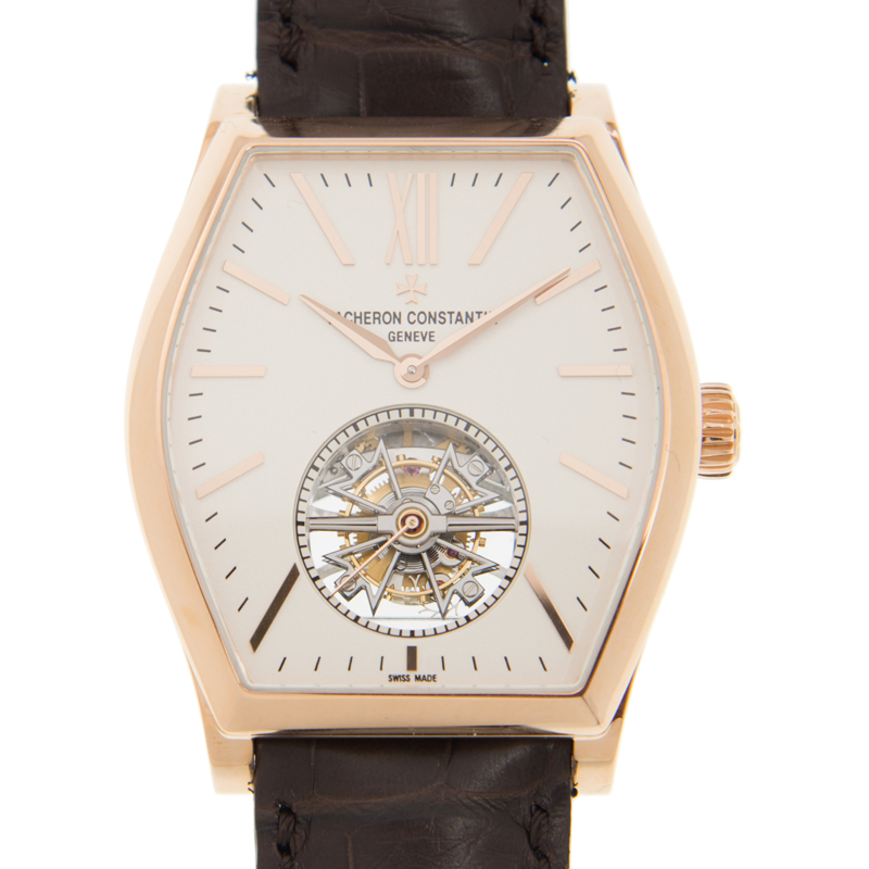 Vacheron Constantin Malte Tourbillon 18kt Rose Gold Brown Leather Mens Watch 30130000R-9754