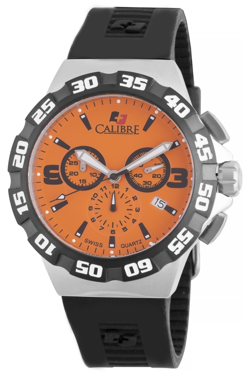 Calibre Lancer Orange Dial Chronograph Mens Watch SC-4L2-04-079 346$