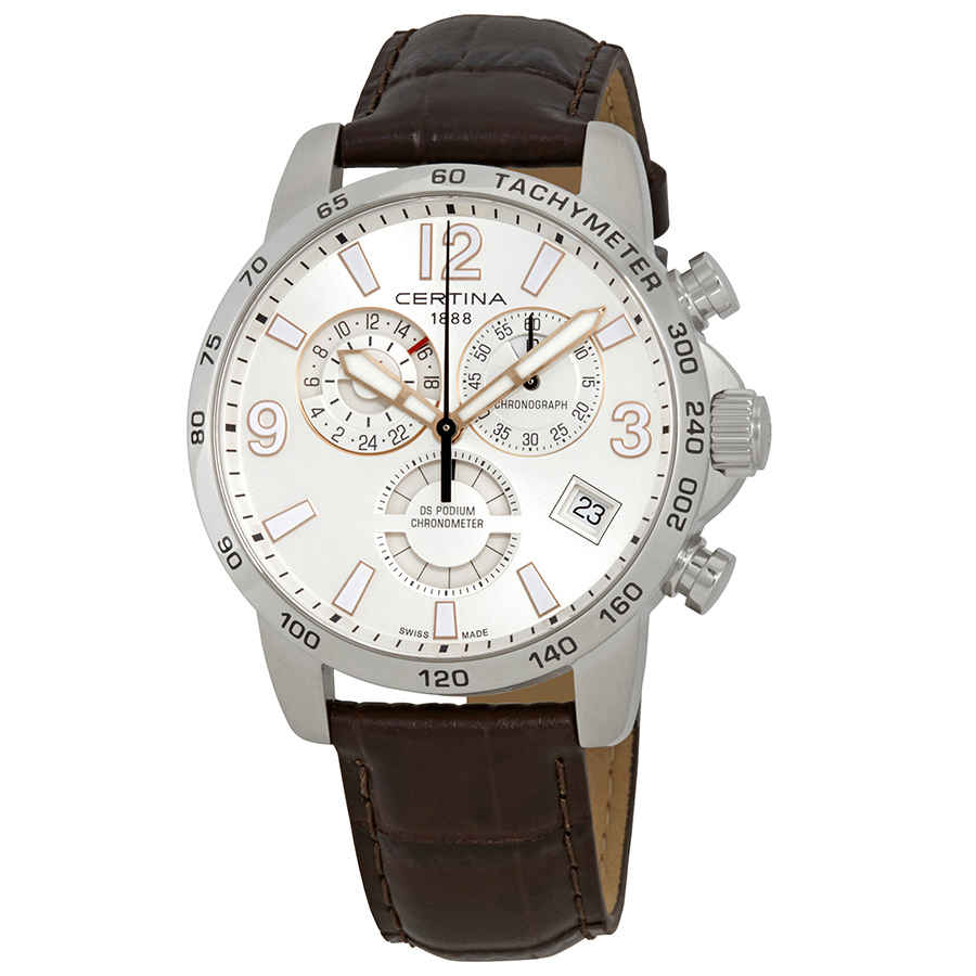 Certina DS Podium Chronograph Silver Dial Mens GMT Watch C0346541603701 275$