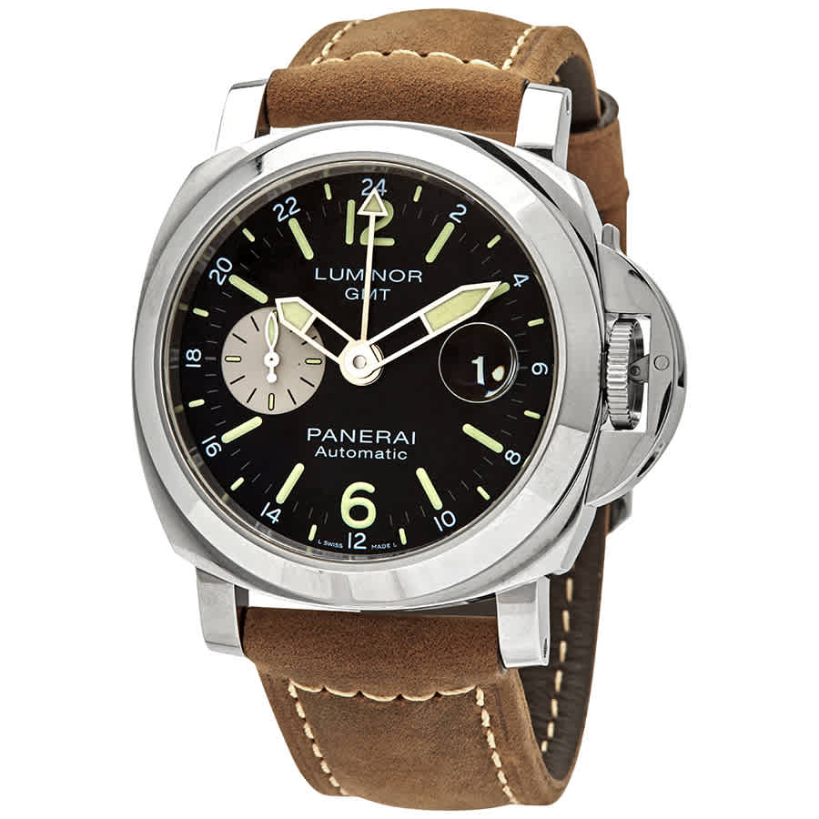 Panerai Luminor 44 GMT Automatic Chronometer Black Dial Mens Watch PAM01088