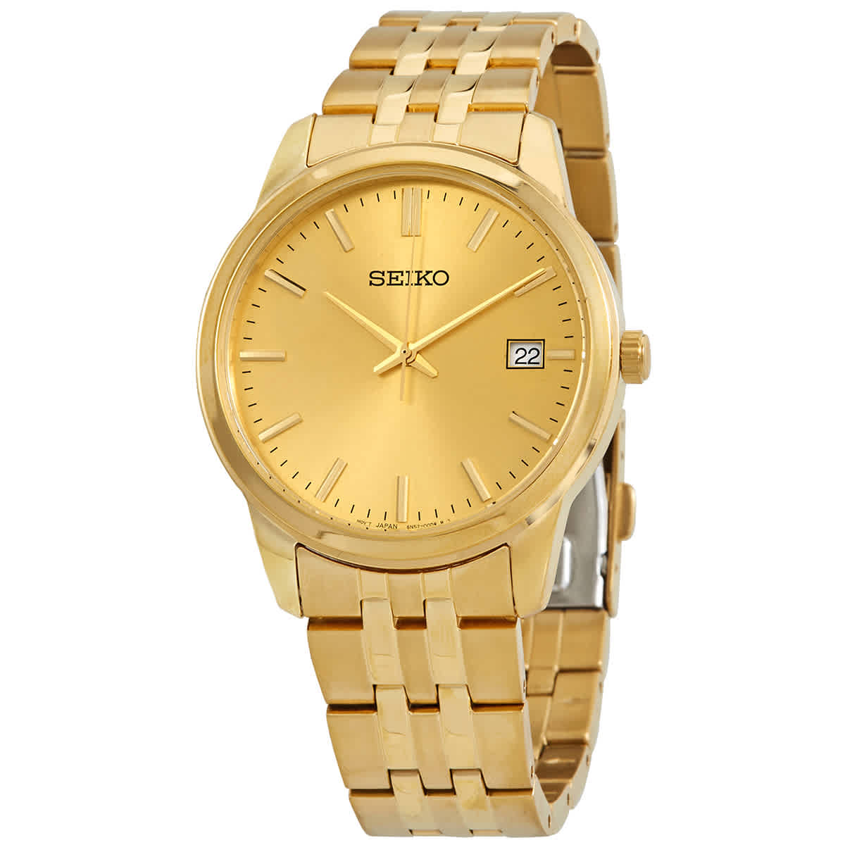 Seiko Essentials Quartz Champagne Dial Men's Watch SUR442