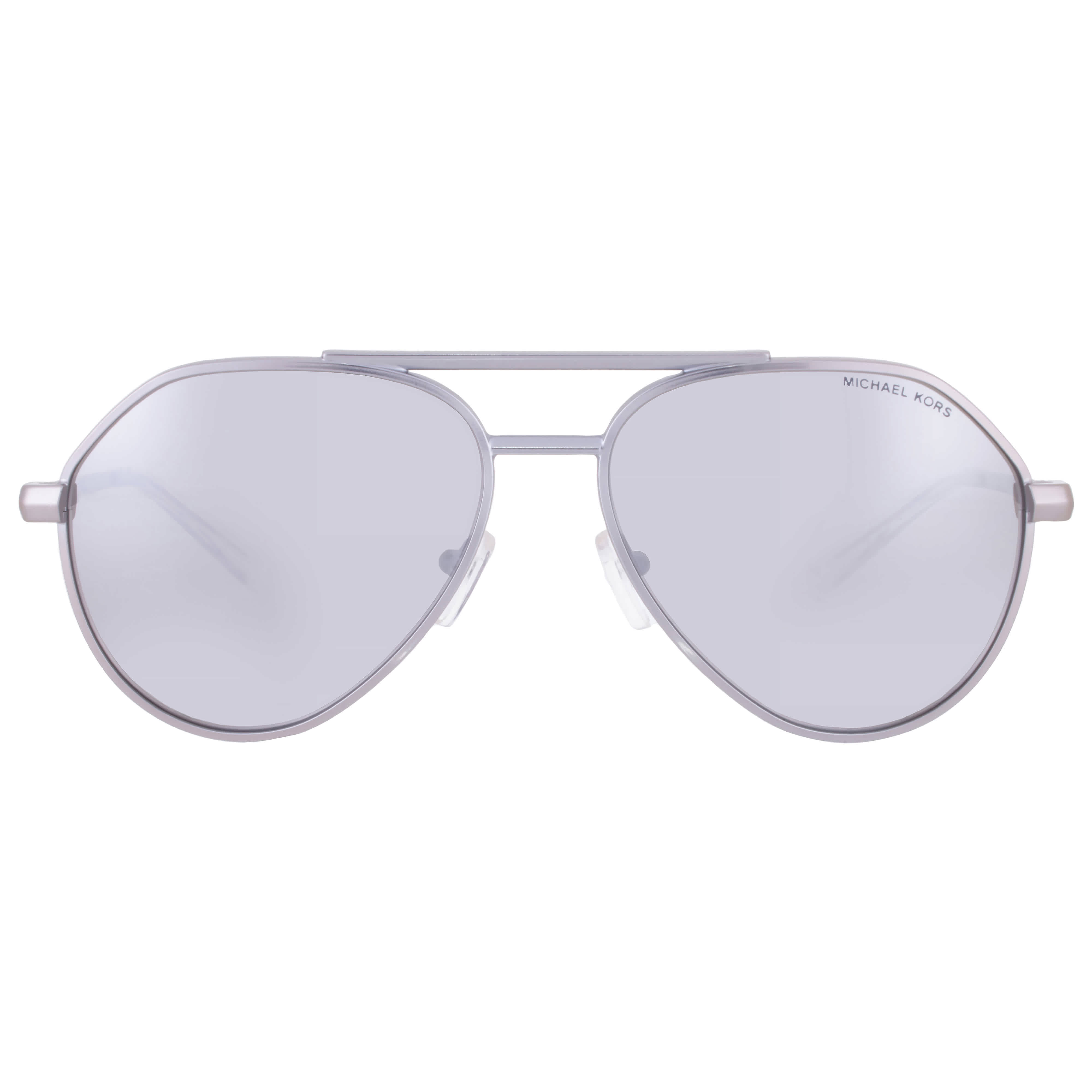Michael Kors Man Sunglass Brentwood - Frame color: Matte Silver, Lens color: Silver Mirror