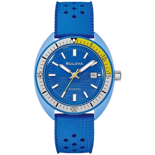 Bulova Snorkel Tang Fish Quartz Blue Dial Mens Watch 98B445 180$
