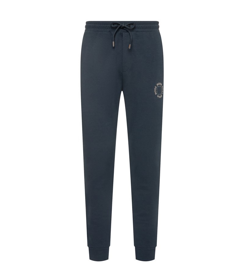 Hugo Boss Men's Layered Metallic Logo Regular-fit Jogging Trousers In Dark Blue | eBay