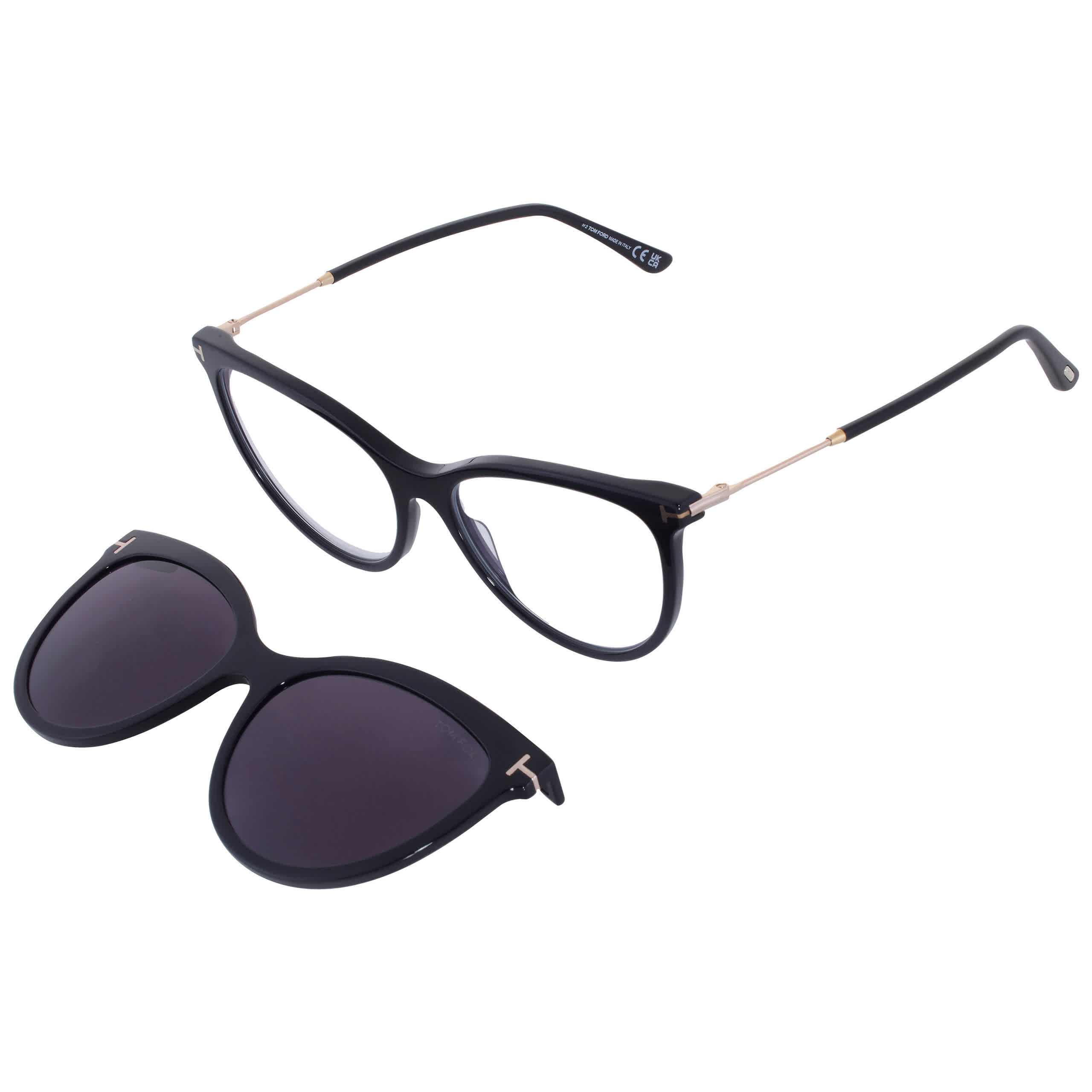 Tom Ford Blue Light Block with Smoke Clip On Cat Eye Ladies Eyeglasses FT5994-B 001 56 250$