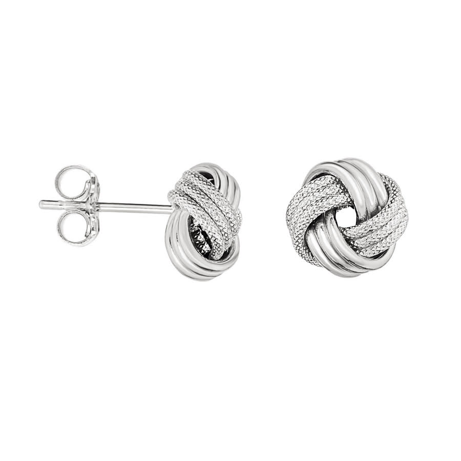 Kylie Harper Ladies 14K White Gold Diamond-cut Love Knot Stud Earrings 395$