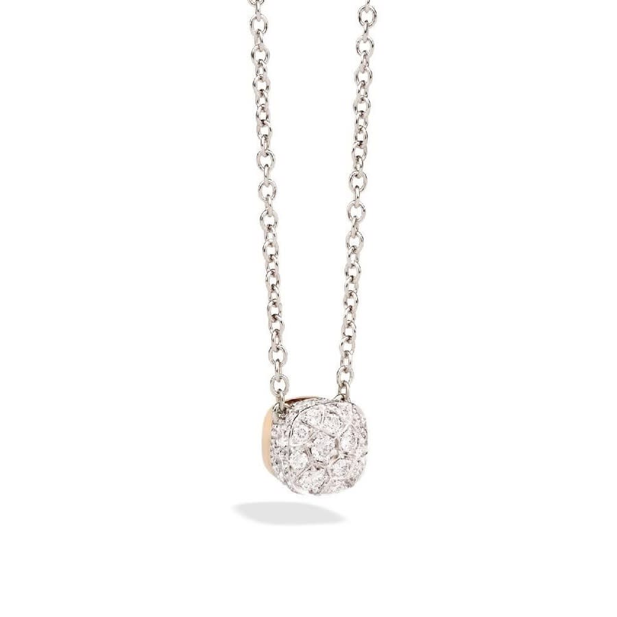 Pomellato Nudo Necklace With Diamonds In 18k Rose And White Gold