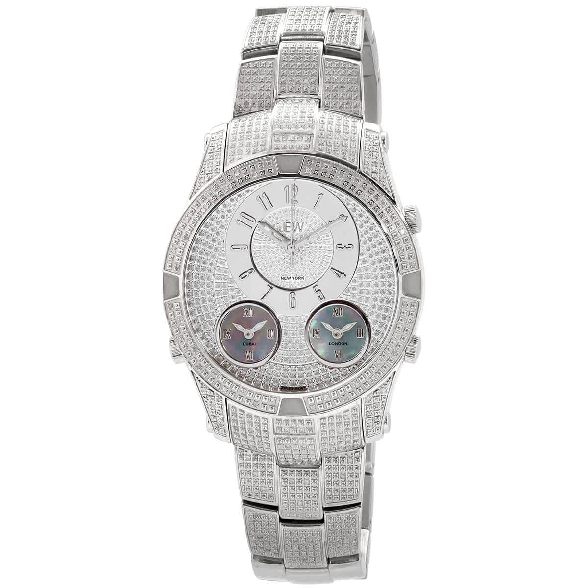 JBW Mens Jet Setter III 118 ctw Diamond Stainless Steel Watch J6348B 398$