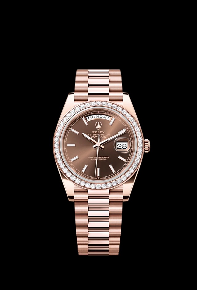 Rolex Day Date Chocolate DiamondSet Automatic Chronometer Diamond Unisex Watch 228345RBR0024