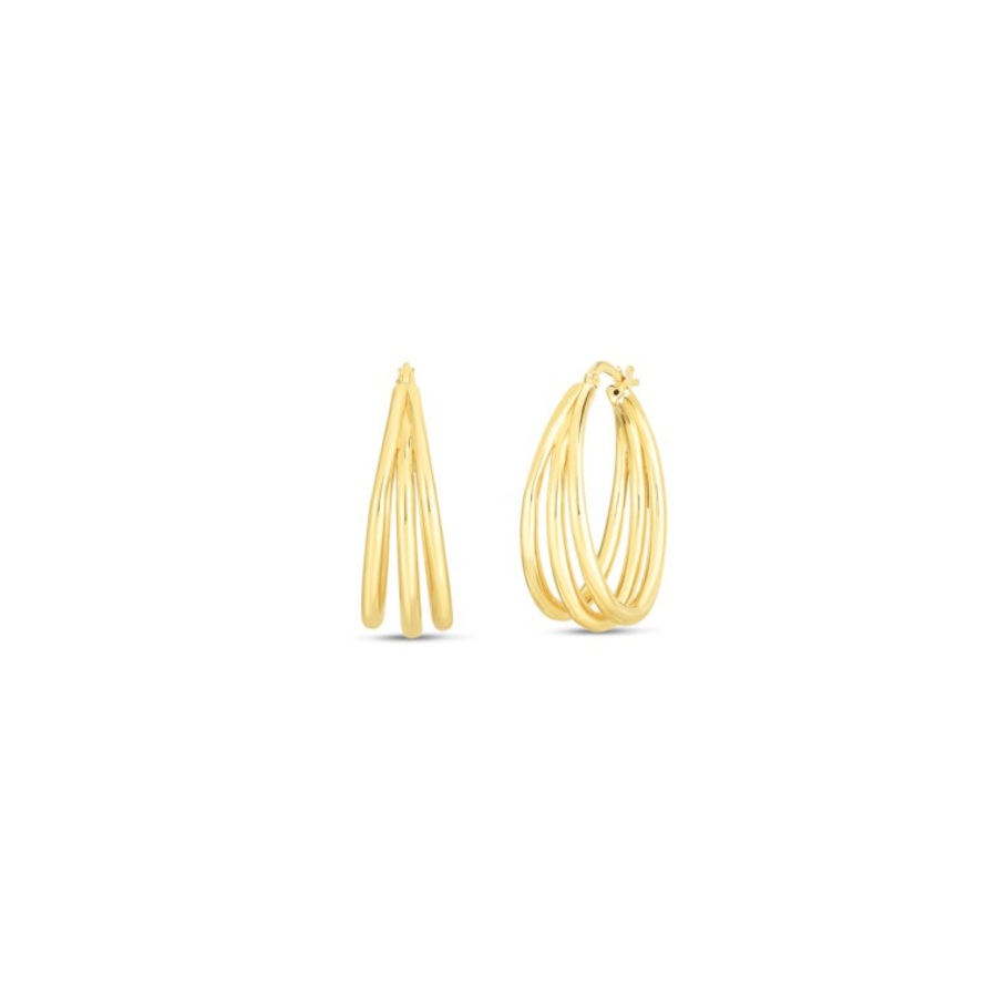 Roberto Coin 18K Yellow Designer Gold Graduated Thin Triple Hoop Earrings - 6740625Ayer0 3125$