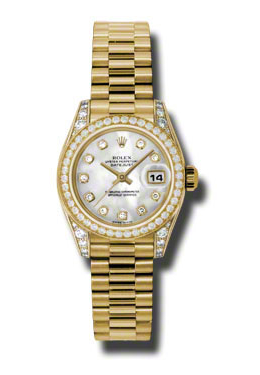 Rolex Lady-Datejust 26 Mother Of Pearl Dial 18K Yellow Gold President Automatic Ladies Watch 179158MDP 35650$