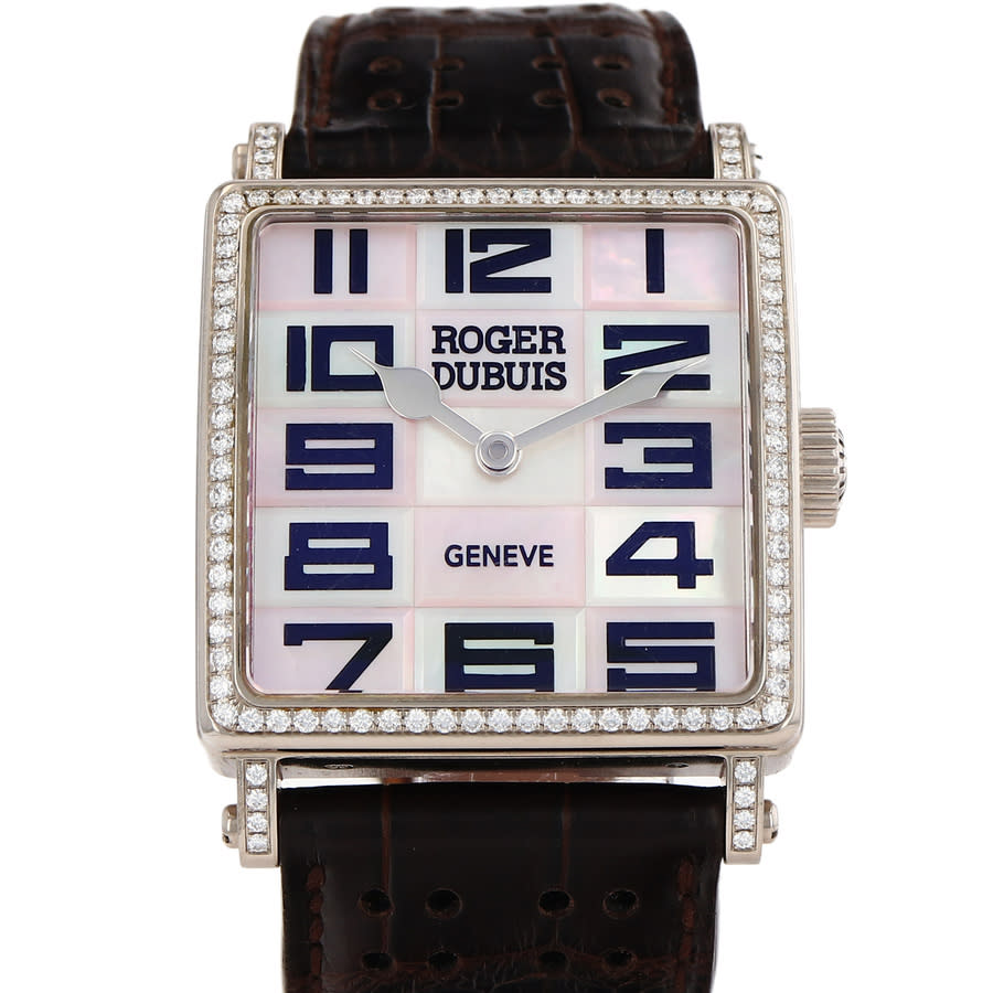 Pre-owned Roger Dubuis Golden Square Hand Wind Diamond Mens Watch G34980