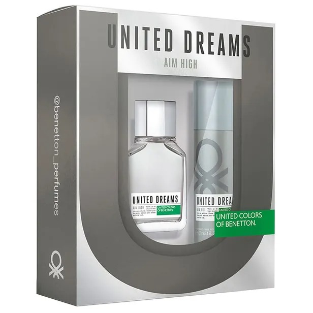 Benetton Mens United Dreams Aim High Gift Set Fragrances 8433982017247 20$