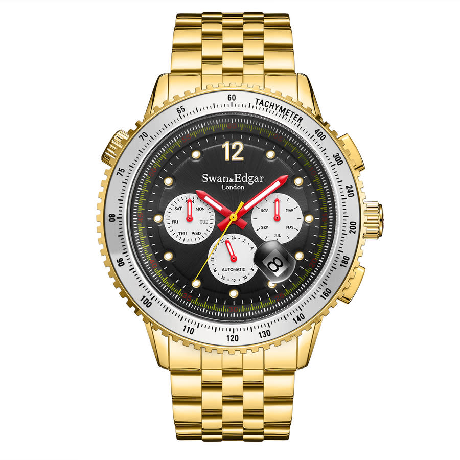 Swan Edgar Opulent Racing Automatic Black Dial Mens Watch SE01102 170$