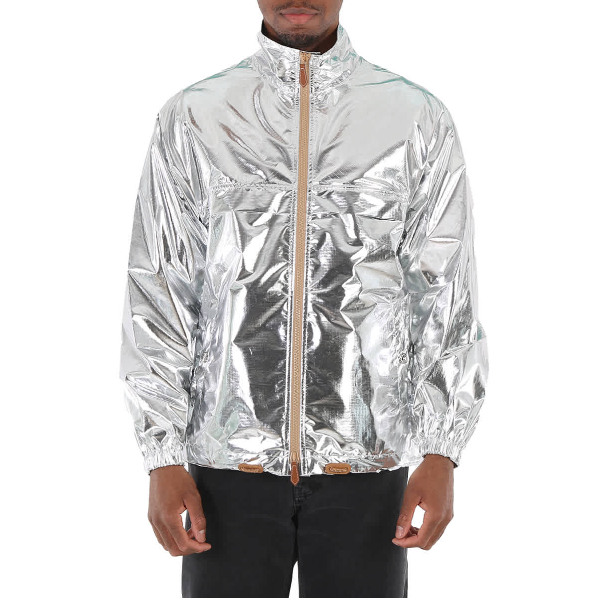 Silver nylon jacket on sale