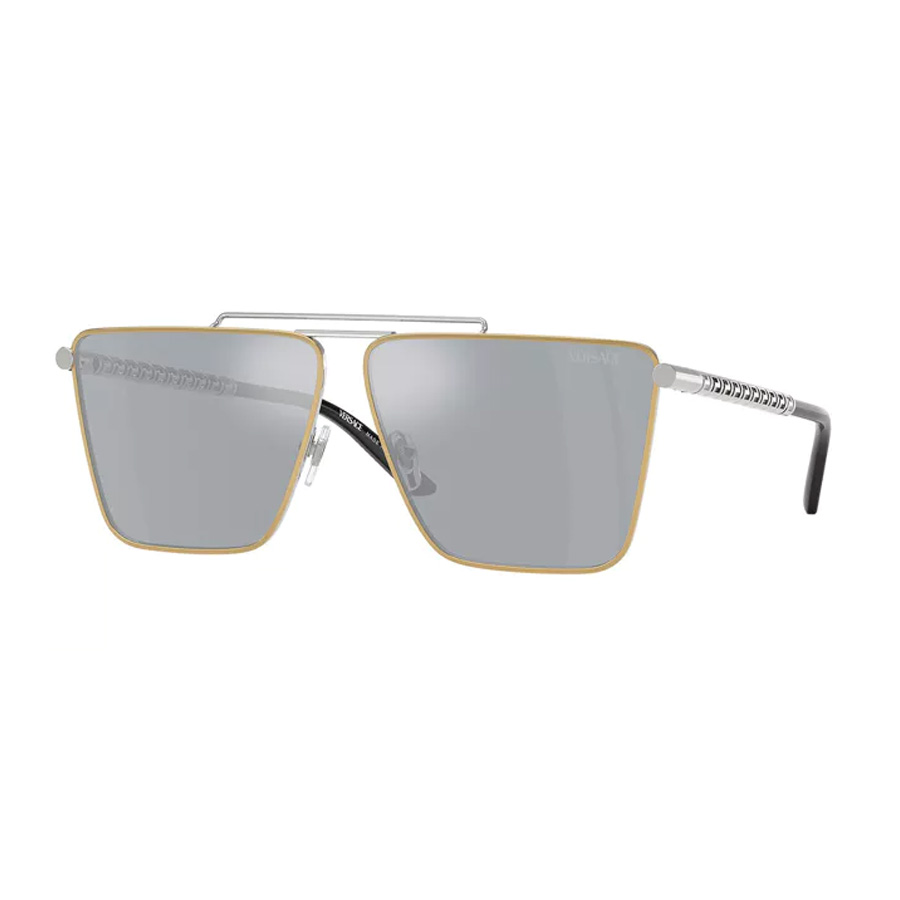 Versace Man Sunglass VE2266 - Frame color: Gold/Silver, Lens color: Blue Mirror Silver