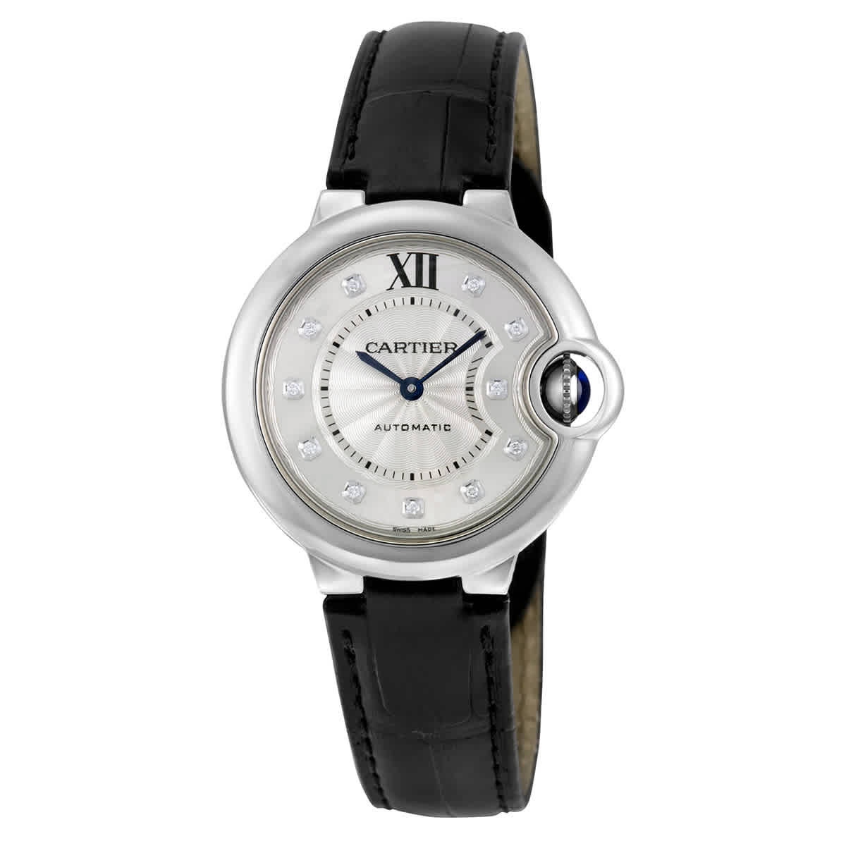 Cartier Ballon Bleu Automatic Silver Dial Diamond Ladies Watch W4BB0009