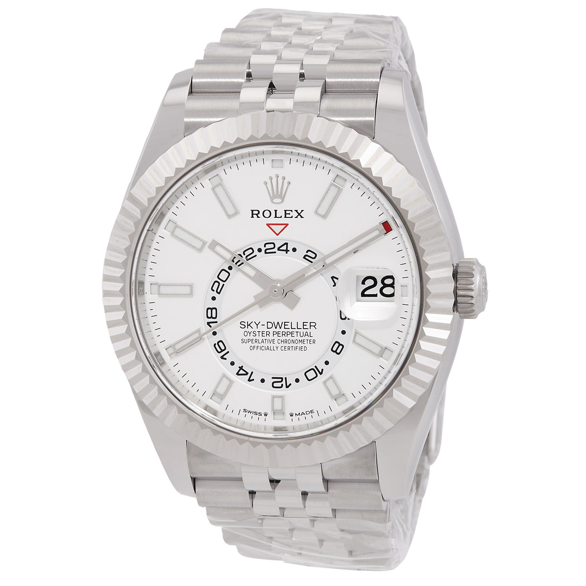 Preowned Rolex SkyDweller GMT Automatic White Dial Mens Watch 3369340004