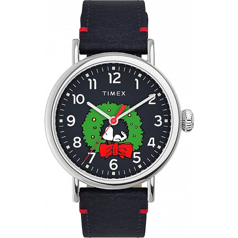 Timex X Peanuts Featuring Snoopy Christmas Quartz Blue Dial Mens Watch TW2U86300 52$
